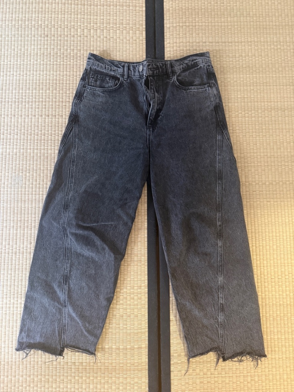 AllSaints Fox Black Wide-Leg Loose Fit Baggy Jeans (Women’s 29)